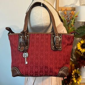 Fossil Burgundy Monogram Handbag